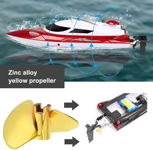 35mm RC Boat 2 Blade Propeller Blade Blades Blades Propermer مع Feilun FT016 FT007 FT012 FT009 FT011 FT010 FT016 (Silver) in Kuwait