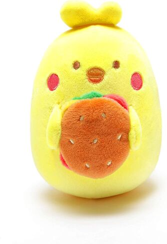 Anirollz Stuffed Animal Plush Toy – 3.5" Small Fabric Squishy Ball Doll | Soft, Warm, Cute, Comfort, Safe | Birthday Pillow with Kawaii Chick with Hamburger Chickiroll in Kuwait