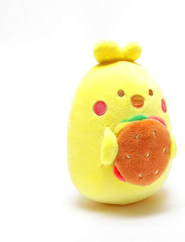 Anirollz Stuffed Animal Plush Toy – 3.5" Small Fabric Squishy Ball Doll | Soft, Warm, Cute, Comfort, Safe | Birthday Pillow with Kawaii Chick with Hamburger Chickiroll in Kuwait