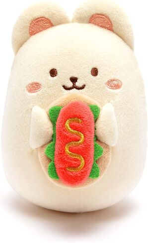 Anirollz Stuffed Animal Plush Toy – 3.5" Small Fabric Squishy Ball Doll | Soft, Warm, Cute, Comfort, Safe | Birthday Pillow with Kawaii Chick with Hamburger Chickiroll in Kuwait