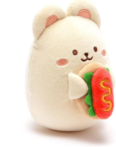 Anirollz Stuffed Animal Plush Toy – 3.5" Small Fabric Squishy Ball Doll | Soft, Warm, Cute, Comfort, Safe | Birthday Pillow with Kawaii Chick with Hamburger Chickiroll in Kuwait