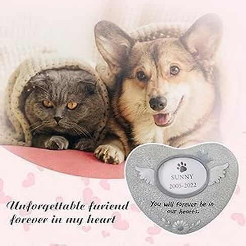 Moodmoon Dog Memorial Gifts for Loss of Dog,Pet Loss Sympathy Gift,Pet Memorial Stone,Dog Cat Passing Away Bereavement Remembrance Gift Basket for Friends Family (Heart) in Kuwait