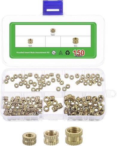 uxcell 300Pcs M3 M4 M5 Knurled Insert Nuts, Brass Knurled Threaded Embedment Nuts 3D Printing Brass Nuts for 3D Printing Parts Laptop Automotive Plastic Shell in Saudi Arabia