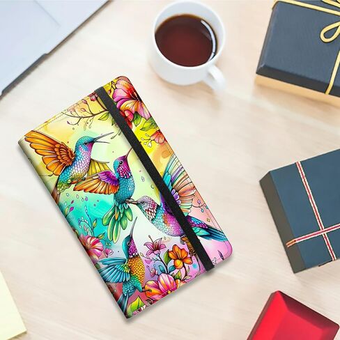 Business Card Organizer, 240 Cards Business Cards Holder Book, PU Leather Credit Card Binder Professional Business Name Card Holder with Elastic Closure for Women Men, Four Birds Flowers in Kuwait
