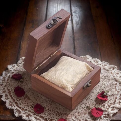 Walnut Wood Box for Crafts, Jewelry Box and watch box Wooden Keepsake Box Gift (Walnut) in Kuwait