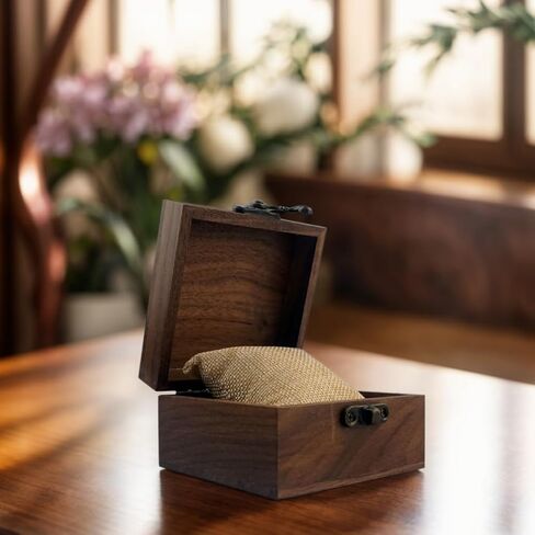 Walnut Wood Box for Crafts, Jewelry Box and watch box Wooden Keepsake Box Gift (Walnut) in Kuwait