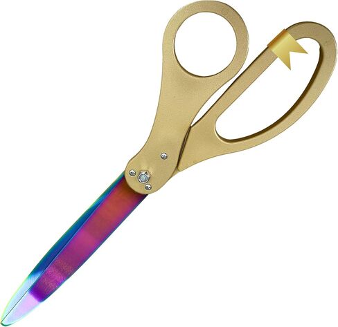 Grand Opening Kit for Ribbon Cutting - 25 Inch Red Scissors for Grand Opening with Rainbow Blades and Red Satin Ribbon in Kuwait