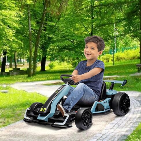 24V Kids Go Kart ، 300 و WAR 300W سيارة الكارت الكهربائية القوية مع مقعد قابل للتعديل ، IDE على لعبة مع 4 سرعة ، البطارية ، وضع الانجراف/الرياضة ، إطارات EVA ، دواسة الفرامل لمدة 6-12 ، روز in Kuwait