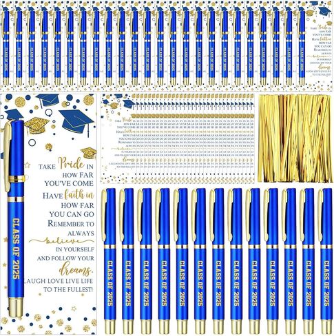 Spakon 50 Set Class of 2025 التخرج هدايا GEL GEL INK PEN مع بطاقات المعايدة في نهاية العام ، توقيع حفلات التخرج للطلاب من المعلم (الأخضر) in Saudi Arabia
