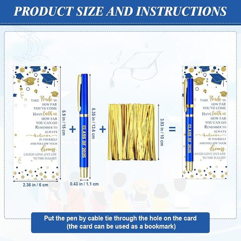 Spakon 50 Set Class of 2025 التخرج هدايا GEL GEL INK PEN مع بطاقات المعايدة في نهاية العام ، توقيع حفلات التخرج للطلاب من المعلم (الأخضر) in Saudi Arabia