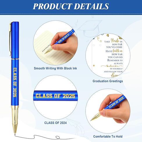 Spakon 50 Set Class of 2025 التخرج هدايا GEL GEL INK PEN مع بطاقات المعايدة في نهاية العام ، توقيع حفلات التخرج للطلاب من المعلم (الأخضر) in Saudi Arabia