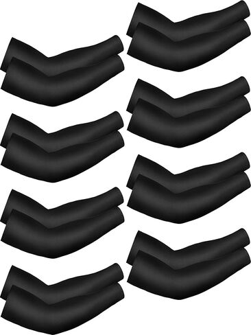8 Pairs Unisex UV Protection Arm Cooling Sleeves Ice Silk Arm Cover (White, Black, Gray, Sky Blue, Pink, Purple, Royal Blue, Army Green, Ice Silk) in Saudi Arabia