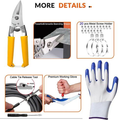 Heavy Duty Metal Cable Tie 150pcs Self-Locking Stainless Steel Zip Ties,Metal Tie Wrap Gun Kit for Fastening And Cutting Metal Cable Ties Tool Set for Fence Exhaust Pipe Outdoor (AB200) in Saudi Arabia