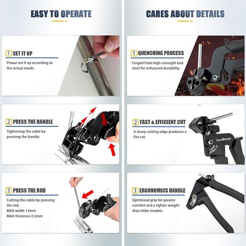 Heavy Duty Metal Cable Tie 150pcs Self-Locking Stainless Steel Zip Ties,Metal Tie Wrap Gun Kit for Fastening And Cutting Metal Cable Ties Tool Set for Fence Exhaust Pipe Outdoor (AB200) in Saudi Arabia