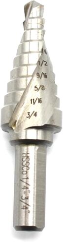 TEMO 3 pc M35 Cobalt Two Flute Step Drill Total 28 Step: 3/16 Inch - 1/2 Inch 6 Step, 1/4 Inch -3/4 Inch 9 Step, 1/8 Inch -1/2 Inch 13 Step in Saudi Arabia
