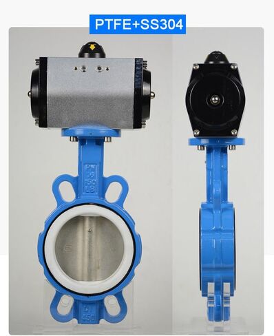 DN100mm Wafer Type Pneumatic Butterfly Valve EPDM sealing 4 Inch with Stainless Steel 304 Plate in Kuwait