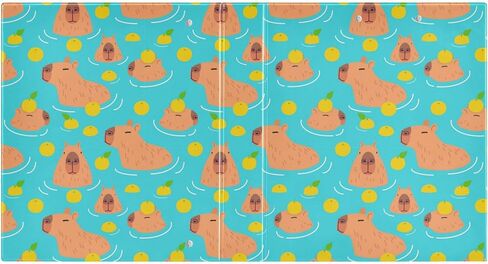 Caikeny 3 Ring Binder Cute Capybaras 1.5 Inch Binders Lemon Round Ring Clipboard with 2 Pockets for Office Supplies in Kuwait