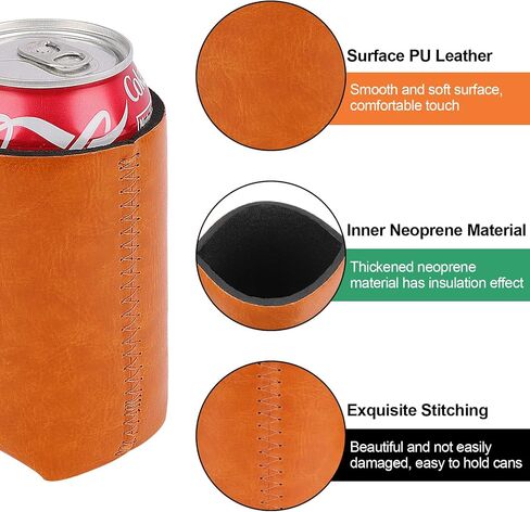 أكمام تبريد من نوع Slap Can، حامل أكمام زجاجات مبردات البيرة القياسية سعة 12oz، حامل من النيوبرين غير قابل للانزلاق للبيرة والصودا 9 بوصة × 3.5 بوصة (أسود/أحمر/سماوي/أصفر) in Kuwait