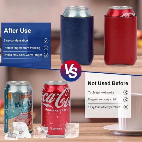 أكمام تبريد من نوع Slap Can، حامل أكمام زجاجات مبردات البيرة القياسية سعة 12oz، حامل من النيوبرين غير قابل للانزلاق للبيرة والصودا 9 بوصة × 3.5 بوصة (أسود/أحمر/سماوي/أصفر) in Kuwait