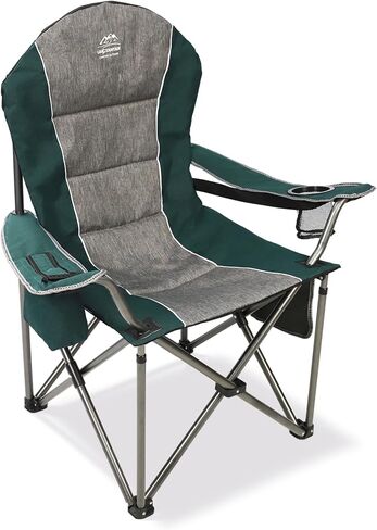 LANMOUNTAIN Camping Chairs for Adults,High Back Folding Camp Chair with Cup Holder and Cooler Bag,Heavy Duty Outdoor Lawn Chairs,Perfect for Camping,Hiking,Picnics,and Beach Trips,Blue in Kuwait