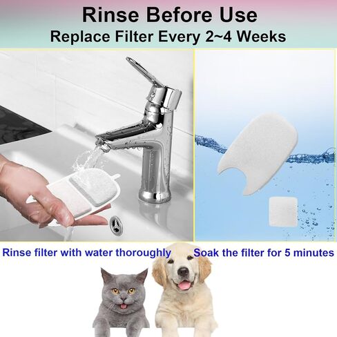 مرشح نافورة ماء Cat ، مرشحات النافورة Cat استبدال لـ 135 Fl Oz/4L بطارية لاسلكية تعمل بنافورة مياه الحيوانات الأليفة ، 6 مجموعات استبدال فلتر نافورة الحيوانات الأليفة in Kuwait