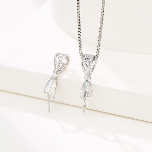 2pcs 925 Sterling Silver Pendant Bail Connector Clasp Charms for Necklace DIY Jewelry Craft Making Accessories (Platinum color) in Saudi Arabia