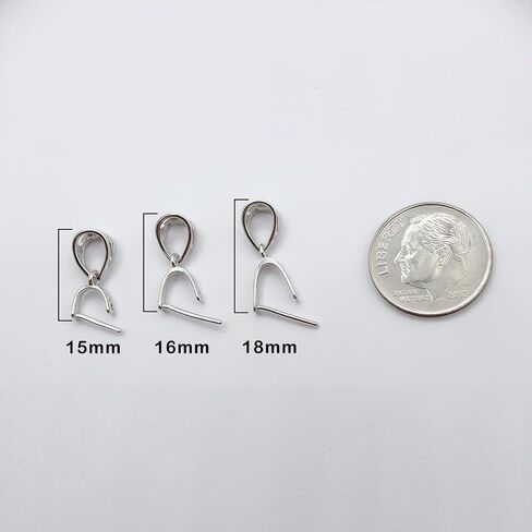 2pcs 925 Sterling Silver Pendant Bail Connector Clasp Charms for Necklace DIY Jewelry Craft Making Accessories (Platinum color) in Saudi Arabia