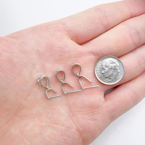 2pcs 925 Sterling Silver Pendant Bail Connector Clasp Charms for Necklace DIY Jewelry Craft Making Accessories (Platinum color) in Saudi Arabia