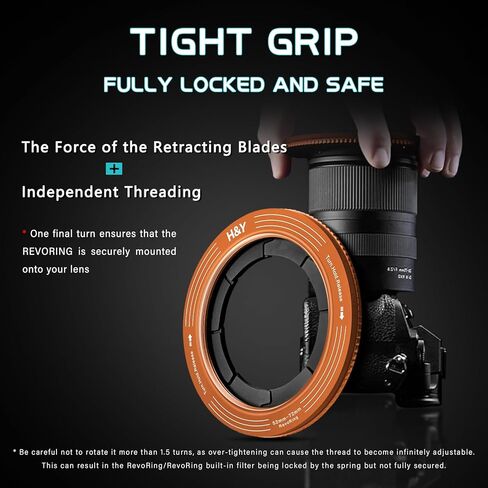 H&Y RevoRing Step-Up Rings Variable Step Up Ring Lens Filter Adapter Rings Stepping Up Ring 52-72mm to 77mm in Kuwait