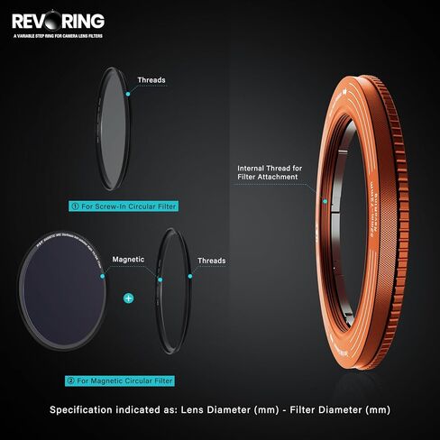 H&Y RevoRing Step-Up Rings Variable Step Up Ring Lens Filter Adapter Rings Stepping Up Ring 52-72mm to 77mm in Kuwait