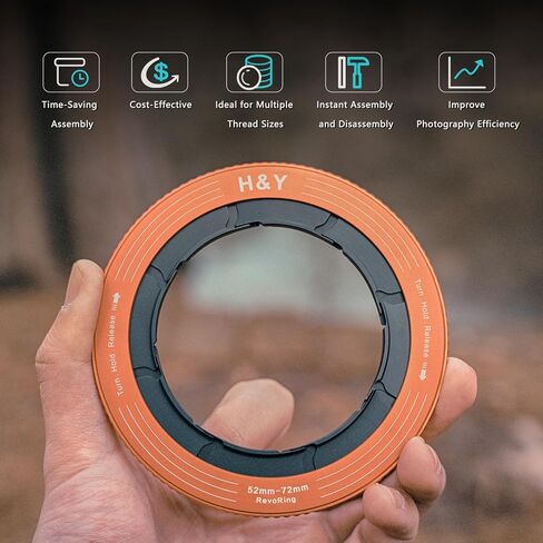 H&Y RevoRing Step-Up Rings Variable Step Up Ring Lens Filter Adapter Rings Stepping Up Ring 52-72mm to 77mm in Kuwait