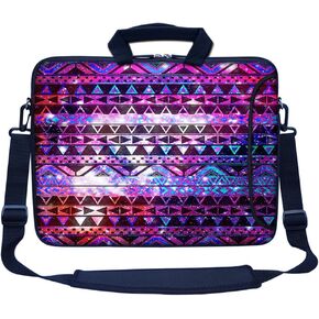 Meffort Inc 15.6 Inch Neoprene Laptop Bag – Water Resistant, Reinforced Zipper, Adjustable Shoulder Strap, Extra Side Pocket, Fits 15 to 15.6 Inch Laptops - Cherry Blossoming