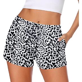 Ekouaer Women Pajama Shorts Comfy Lounge Bottom with Pockets Stretch Strip Sleepwear Drawstring Pj Bottoms Sleep Shorts
