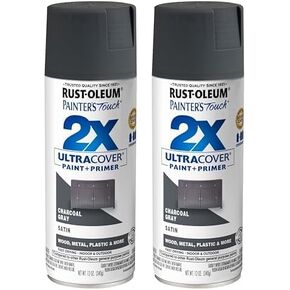 Rust-Oleum 342061 Painter's Touch 2x Ultra Cover Pray Paint ، 12 OZ ، Satin Charcoal Gray (حزمة 2)