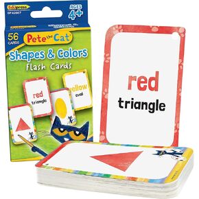 أنشأ المعلم الموارد Pete the Cat® Shapes & Colors Flash Cards (EP62067) ، بطاقات فلاش ORS