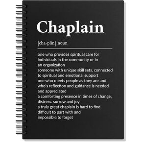 Chaplain Definition 80 Sheets 160 Pages Funny Spiral Notebook, Chaplain Appreciation Gifts, Hospice Chaplain Thank You Retirement Gifts, Chaplain Gifts for Pastor