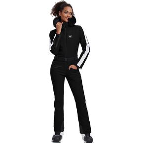 GS SNOWING Women's Ski Suit One Piece Snowsuits Insulated Waterproof Windproof Slim Winter Outdoor Onesies Ski Outfits Jumpsuits Red XS