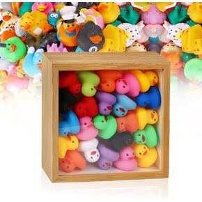 Rubber Duck Dispaly Case, Wood Case to Storage Assorted Rubber Duck, Suitable for Display 2in Rubber Duck, Not Include Ducks, Birthday Gift for Duck Lover, Home Decoration, Black