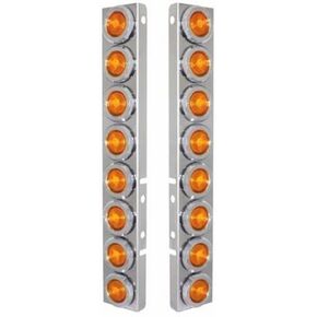 United Pacific 30776 - Ss Front Air Cleaner Light Bar With Bracket For Peterbilt Trucks - Incandescent, Clearance/Marker