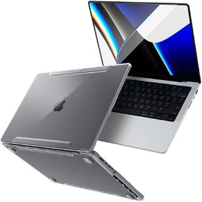Spigen MacBook Pro 16" Thin Fit Crystal Clear & MacP16 Glas.tR Slim FC Black(Tape/1P)