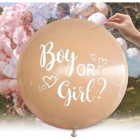 36Inch Gender Reveal Balloon, Gender Reveal Ideas Neutral Boy or Girl Balloons with Pink Blue Confetti for Revelacion de Sexo de Bebe