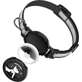 طوق القط Airtag مع Breakaway Buckle & Bell - خطوط عاكسة وقابلة للتعديل تناسب جميع القطط (الأزرق)