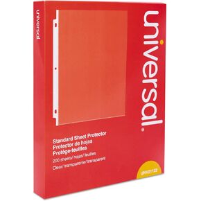 Universal UNV21122 8-1/2 in. × 11 بوصة. حامي الورقة القياسية - Clear (200/Box)