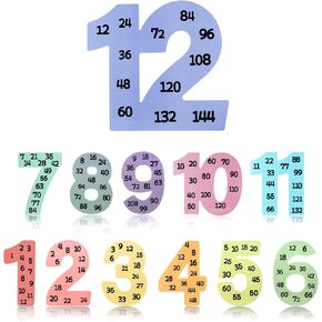 رياضيات عدة ملصقات من 1 إلى 12 ، أرقام العد مخطط جدول الأوقات ، ملصق جدول الضرب مع نقاط لاصقة ، تخطي أرقام العد ملصق بطاقات فلاش للمدرسة المنزلية في الفصل （بوهو -2）