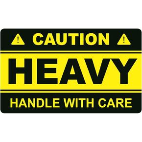 Caution Heavy Sticker,3x5inch 50pcs Large Heavy Handle with Care Shipping Sticker
