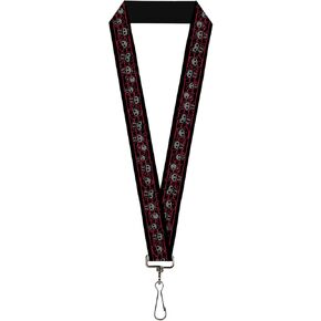 Skelanimals Lanyard, Skelanimals Six Character Collage Black Red Grays, Elastic