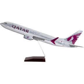 الخطوط الجوية القطرية B737 Max 8 Qatar Airways B737 Max 8 طراز طائرة 1:85 - نموذج الطائرات الكبير - التسجيل A7 -BSH - Bakelite Stand للزينة أو مجموعة الطرز أو الهدية