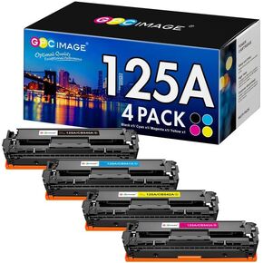 125A Toner Cartridges 4 Pack Compatible for HP 125A Toner Cartridges 125A Work for HP Color Laserjet CM1312 MFP CM1312nfi CP1515n CP1518ni CP1215 CP1515n Printer (4 Pack, Black, Cyan, Yellow, Magenta)
