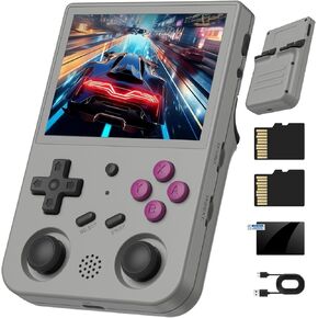 RG353V Retro Gaming Gaming Console RG353V Game Game Console 3.5 "IPS Screen Android 11 and Linux System 64G TF Card 4420+ Classic Games RK3566 64Bit Game Player Bluetooth 4.2 و 5G Wifi (Purple)