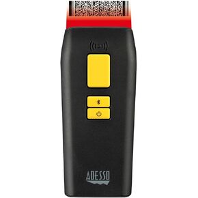 ADESSO NuScan 3500TB - Portable Commercial 2D Wireless Barcode Scanner with Detachable Magnetic Cable, Antimicrobial, CCD Sensor, with Bluetooth for POS, Smartphones, and Tablets